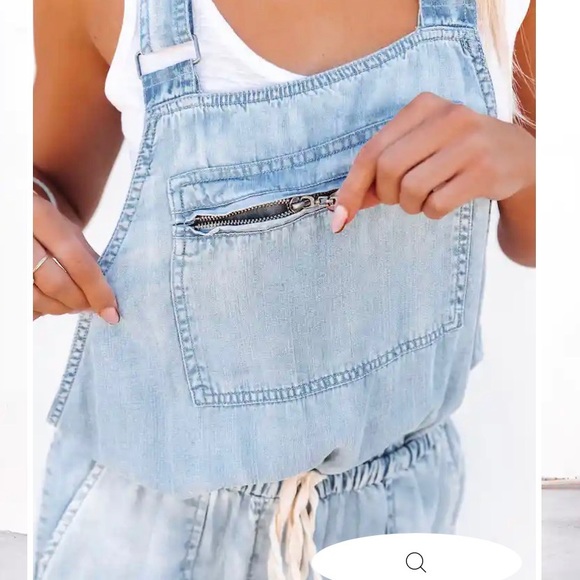 Tommy Tencel Pocketed Drawstring Overalls | Vici Collection - Picture 4 of 7